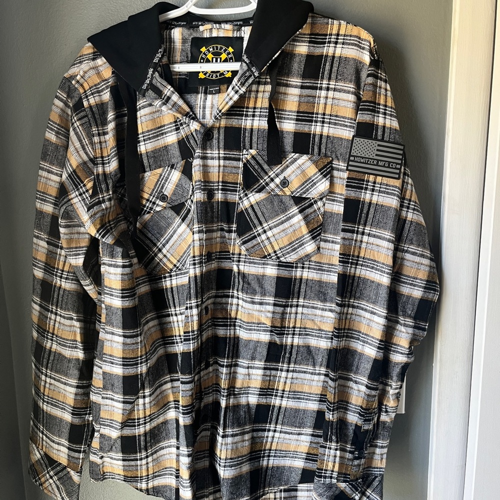 Howitzer Plaid Black and Tan Men's Shirt